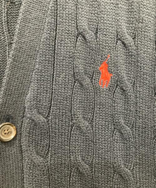 POLO RALPH LAUREN（ポロ・ラルフローレン）POLO RALPH LAUREN (ポロ・ラルフローレン) ケーブルニットカーディガン ネイビー サイズ:SIZE Mの古着・服飾アイテム