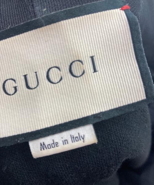 GUCCI（グッチ）GUCCI (グッチ) フローラルフラワー刺繍　ジップパーカー ピンク×ブラック サイズ:SIZE Mの古着・服飾アイテム