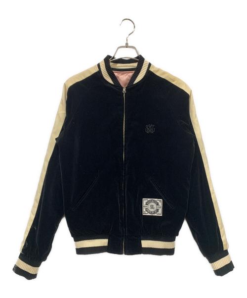 SWAGGER（スワッガー）SWAGGER (スワッガー) ベロアリバーシブルスタジャン ピンク×ブラック サイズ:SIZE Lの古着・服飾アイテム