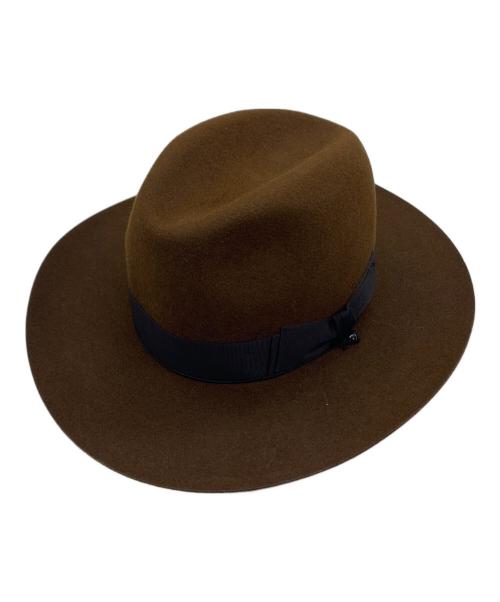 STETSON（ステットソン）STETSON (ステットソン) MANHATTAN WideBrim　中折れハット ブラウン サイズ:58cmの古着・服飾アイテム