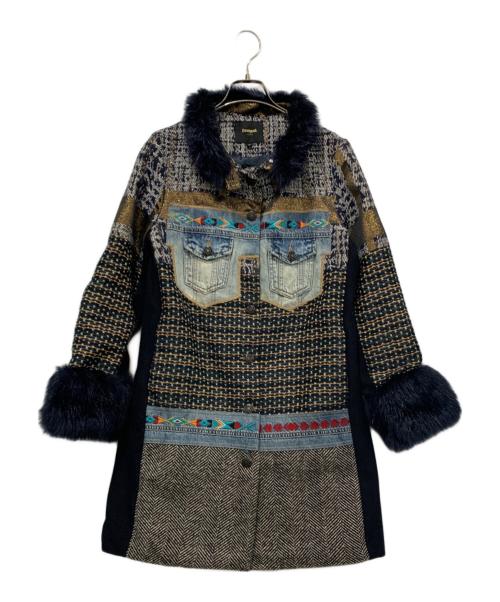 Desigual（デシグアル）Desigual (デシグアル) デニム総柄パッチワークコート ネイビー サイズ:SIZE 38の古着・服飾アイテム