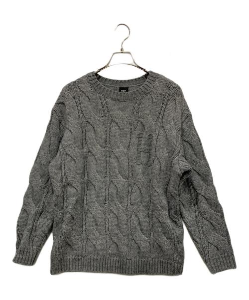 HUF（ハフ）HUF (ハフ) ケーブルニット グレー サイズ:SIZE Mの古着・服飾アイテム