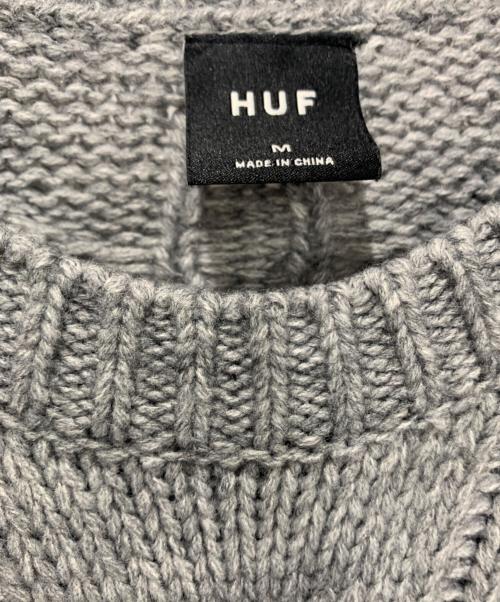 HUF（ハフ）HUF (ハフ) ケーブルニット グレー サイズ:SIZE Mの古着・服飾アイテム