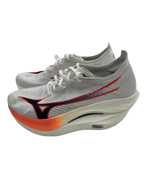 MIZUNO（ミズノ）MIZUNO (ミズノ) ランニングシューズ ホワイト×オレンジ サイズ:27cmの古着・服飾アイテム