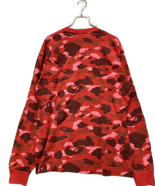 BAPE BY A BATHING APE（ベイプバイアベイシングエイプ）BAPE BY A BATHING APE (ベイプバイアベイシングエイプ) 長袖カットソー レッド サイズ:Lの古着・服飾アイテム