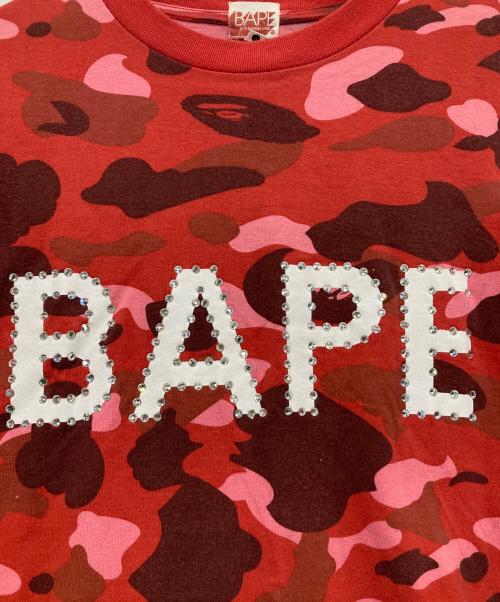 BAPE BY A BATHING APE（ベイプバイアベイシングエイプ）BAPE BY A BATHING APE (ベイプバイアベイシングエイプ) 長袖カットソー レッド サイズ:Lの古着・服飾アイテム