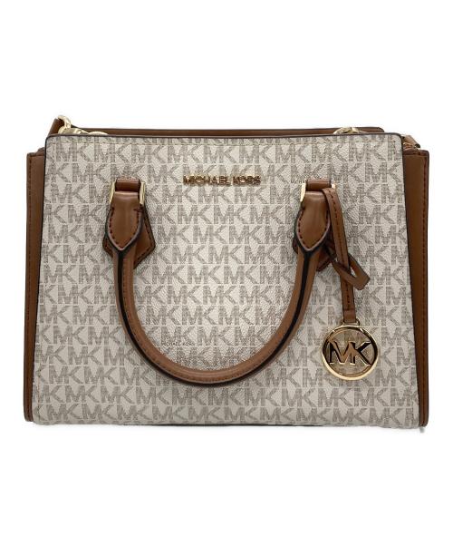 MICHAEL KORS（マイケルコース）MICHAEL KORS (マイケルコース) 2WAYショルダーバッグ ベージュ×ブラウンの古着・服飾アイテム