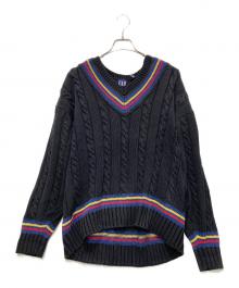 GAP（ギャップ）の古着「ケーブルニット 00S」｜ブラック×ネイビー