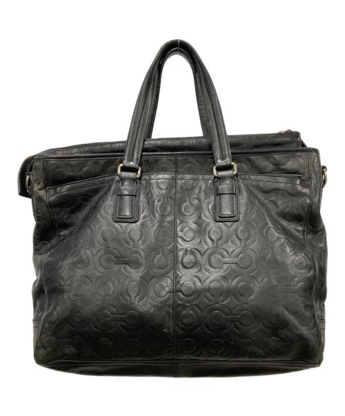 COACH（コーチ）COACH (コーチ) レザートートバッグ ブラックの古着・服飾アイテム