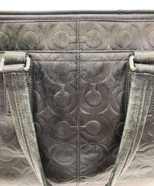COACH（コーチ）COACH (コーチ) レザートートバッグ ブラックの古着・服飾アイテム