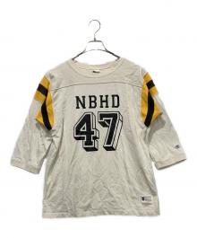 Champion×NEIGHBORHOOD（チャンピオン×ネイバーフッド）の古着「7分袖カットソー」｜ホワイト×イエロー