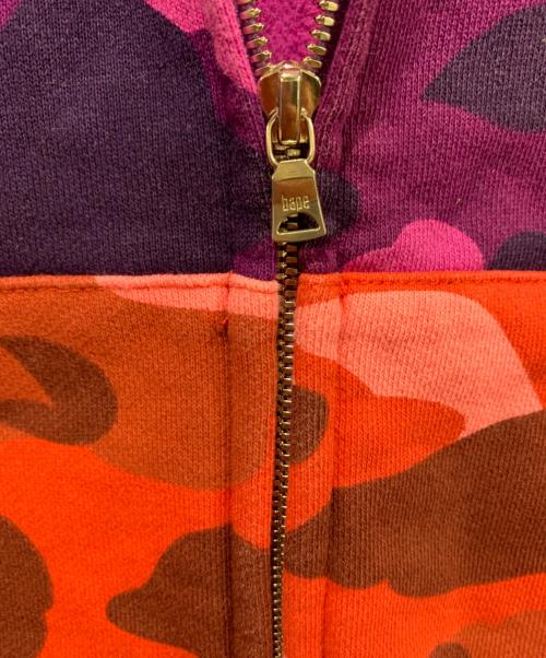 BAPE BY A BATHING APE（ベイプバイアベイシングエイプ）BAPE BY A BATHING APE (ベイプバイアベイシングエイプ) ジップパーカー ネイビー×レッド×パープル サイズ:SIZE Lの古着・服飾アイテム