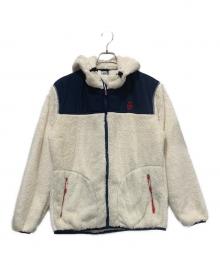 CHUMS（チャムス）の古着「ELMO FLEECE FULL ZIP PARKA」｜ネイビー×ホワイト