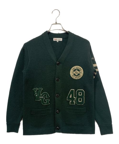 VAN（ヴァン）VAN  (ヴァン) レタードカーディガン グリーン サイズ:SIZE Mの古着・服飾アイテム