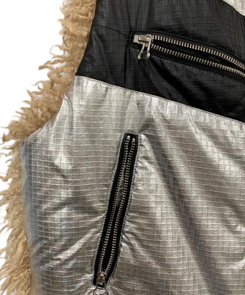 DIESEL（ディーゼル）DIESEL (ディーゼル) プードルファーベスト シルバー×ベージュ サイズ:42の古着・服飾アイテム