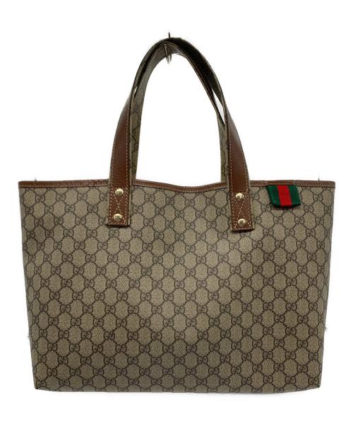 GUCCI（グッチ）GUCCI (グッチ) トートバッグ ベージュ×ブラウンの古着・服飾アイテム