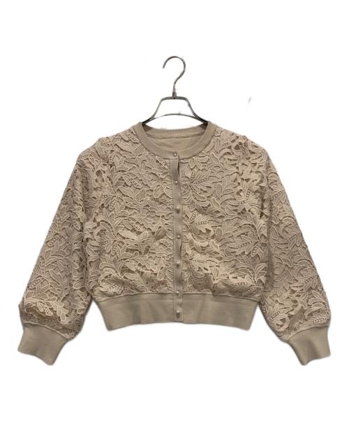 ANAYI（アナイ）ANAYI (アナイ) フイユレースカーディガン  ピンク サイズ:SIZE 38の古着・服飾アイテム