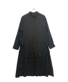 GROUND Y（グラウンドワイ）の古着「TR VIYELLA BACK LONG SHIRT」｜ブラック