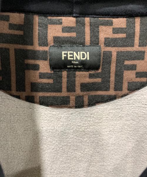 FENDI（フェンディ）FENDI (フェンディ) プルオーバーパーカー ブラウン×ブラック サイズ:SIZE XLの古着・服飾アイテム