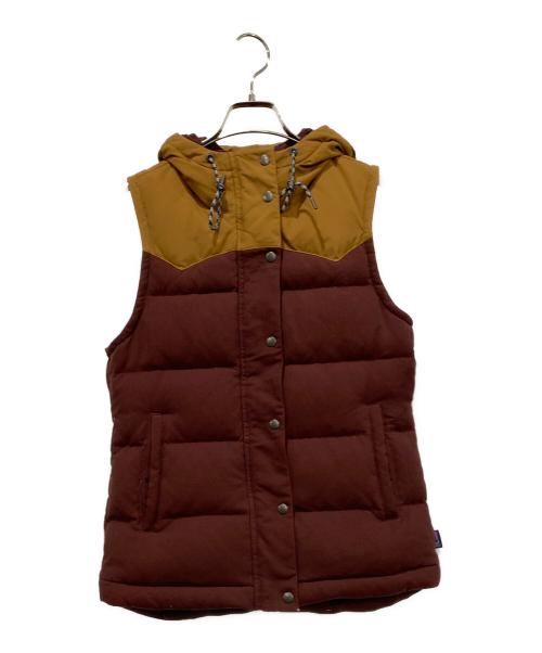 Patagonia（パタゴニア）Patagonia (パタゴニア) ダウンベスト ブラウン×イエロー サイズ:SIZE XSの古着・服飾アイテム