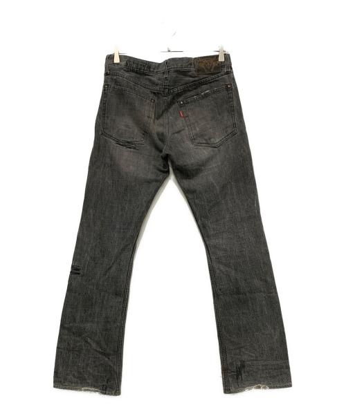 JELADO（ジェラード）JELADO (ジェラード) ダメージ加工クラッシュパッチワークリメイクストレート ブラック サイズ:SIZE 3の古着・服飾アイテム