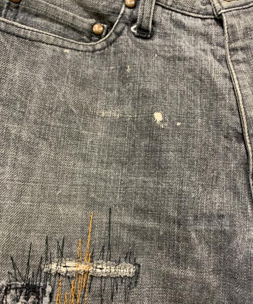 JELADO（ジェラード）JELADO (ジェラード) ダメージ加工クラッシュパッチワークリメイクストレート ブラック サイズ:SIZE 3の古着・服飾アイテム