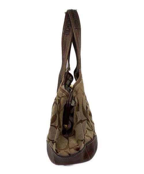 COACH（コーチ）COACH (コーチ) エルゴ シグネチャー プリーツ フレーム サッチェル ブラウンの古着・服飾アイテム