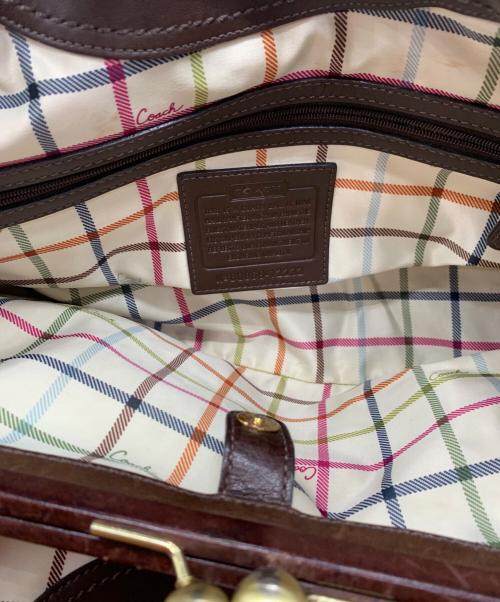 COACH（コーチ）COACH (コーチ) エルゴ シグネチャー プリーツ フレーム サッチェル ブラウンの古着・服飾アイテム