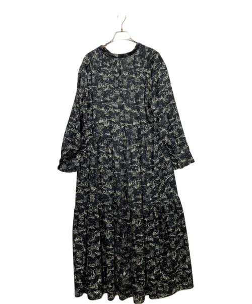 23区（ニジュウサンク）23区 (ニジュウサンク) 長袖ワンピース ブラック×ホワイト サイズ:SIZE 38の古着・服飾アイテム