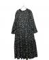 23区 (ニジュウサンク) 長袖ワンピース ブラック×ホワイト サイズ:SIZE 38：10000円