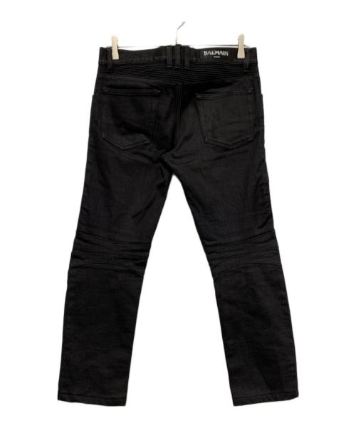 BALMAIN（バルマン）BALMAIN (バルマン) バイカーリジットデニムパンツ ブラック サイズ:SIZE 73.5cm (W29)の古着・服飾アイテム