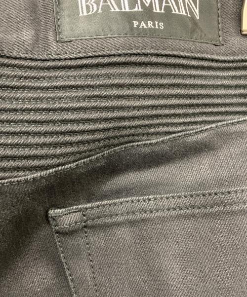 BALMAIN（バルマン）BALMAIN (バルマン) バイカーリジットデニムパンツ ブラック サイズ:SIZE 73.5cm (W29)の古着・服飾アイテム