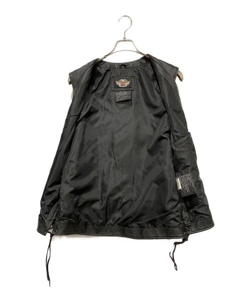 HARLEY-DAVIDSON（ハーレーダビッドソン）HARLEY-DAVIDSON (ハーレーダビッドソン) レザーベスト ブラック サイズ:SIZE XLの古着・服飾アイテム