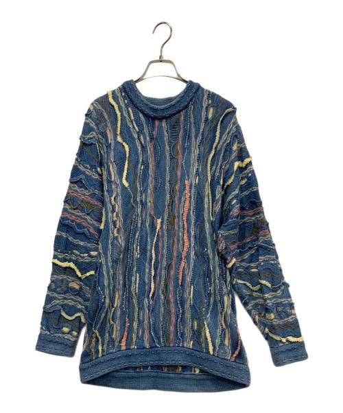 coogi BLUES（クージー）coogi BLUES (クージー) 3Dニット ブルー サイズ:SIZE Mの古着・服飾アイテム