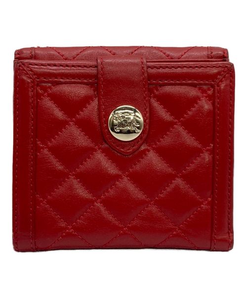 BURBERRY（バーバリー）BURBERRY (バーバリー) BURBERRY(バーバリー) レザーキルティング 2つ折り財布 レッドの古着・服飾アイテム