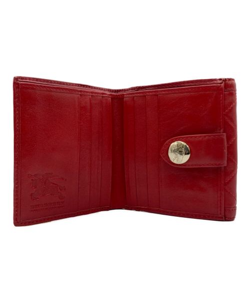 BURBERRY（バーバリー）BURBERRY (バーバリー) BURBERRY(バーバリー) レザーキルティング 2つ折り財布 レッドの古着・服飾アイテム