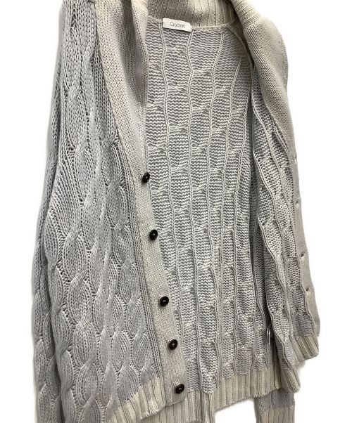 Cruciani（クルチアーニ）Cruciani (クルチアーニ) カシミヤケーブルニットカーディガン グレー サイズ:SIZE 52の古着・服飾アイテム