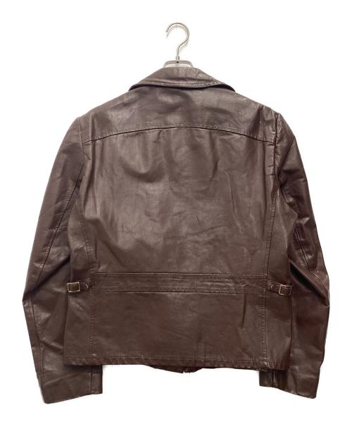 -（-）- (-) レザージャケット TALONジップ/デカ五角形/60S～/VINTAGE ブラウン サイズ:SIZE L(42)の古着・服飾アイテム
