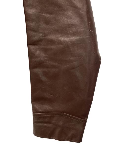 -（-）- (-) レザージャケット TALONジップ/デカ五角形/60S～/VINTAGE ブラウン サイズ:SIZE L(42)の古着・服飾アイテム