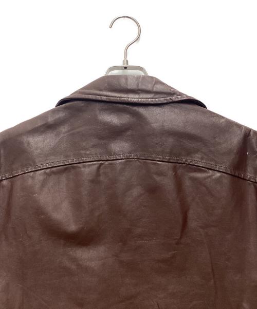 -（-）- (-) レザージャケット TALONジップ/デカ五角形/60S～/VINTAGE ブラウン サイズ:SIZE L(42)の古着・服飾アイテム
