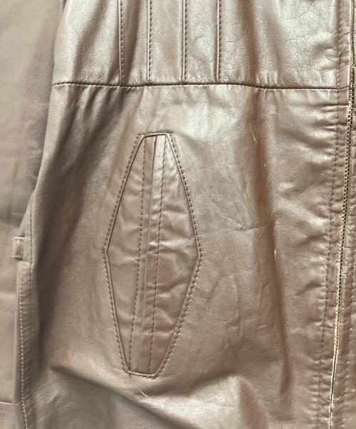 -（-）- (-) レザージャケット TALONジップ/デカ五角形/60S～/VINTAGE ブラウン サイズ:SIZE L(42)の古着・服飾アイテム