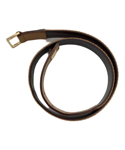 GUCCI（グッチ）GUCCI (グッチ) レザーベルト ベージュ×ダークブラウンの古着・服飾アイテム