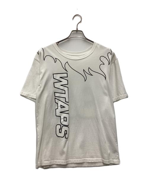WTAPS（ダブルタップス）WTAPS (ダブルタップス) プリントTシャツ ファイヤーパターン ホワイト サイズ:SIZE 2の古着・服飾アイテム