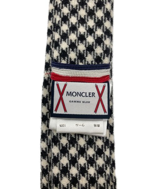 MONCLER（モンクレール）MONCLER (モンクレール) ガム・ブルー ハウンドトゥース ベージュ×ブラック サイズ:Freeの古着・服飾アイテム