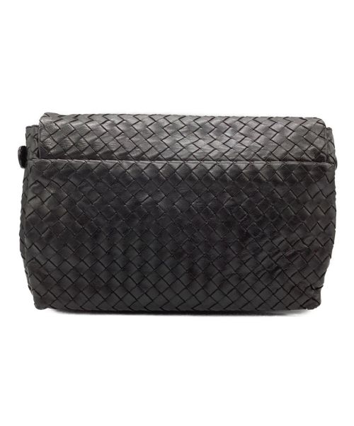 BOTTEGA VENETA（ボッテガベネタ）BOTTEGA VENETA (ボッテガベネタ) フラップショルダーバッグ ブラックの古着・服飾アイテム