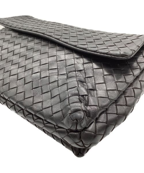 BOTTEGA VENETA（ボッテガベネタ）BOTTEGA VENETA (ボッテガベネタ) フラップショルダーバッグ ブラックの古着・服飾アイテム