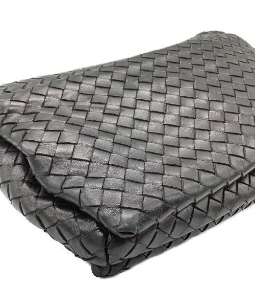 BOTTEGA VENETA（ボッテガベネタ）BOTTEGA VENETA (ボッテガベネタ) フラップショルダーバッグ ブラックの古着・服飾アイテム