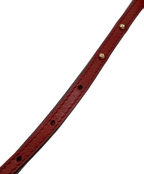 JIMMY CHOO（ジミーチュウ）JIMMY CHOO (ジミーチュウ) マデリンショルダーバッグS レッド×ゴールドの古着・服飾アイテム