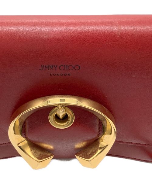 JIMMY CHOO（ジミーチュウ）JIMMY CHOO (ジミーチュウ) マデリンショルダーバッグS レッド×ゴールドの古着・服飾アイテム