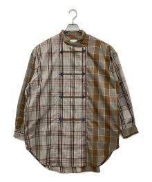 ENDRECHERI×ZOZO（エンドリケリー×ゾゾ）の古着「ロングシャツ」｜ブラウン×ベージュ